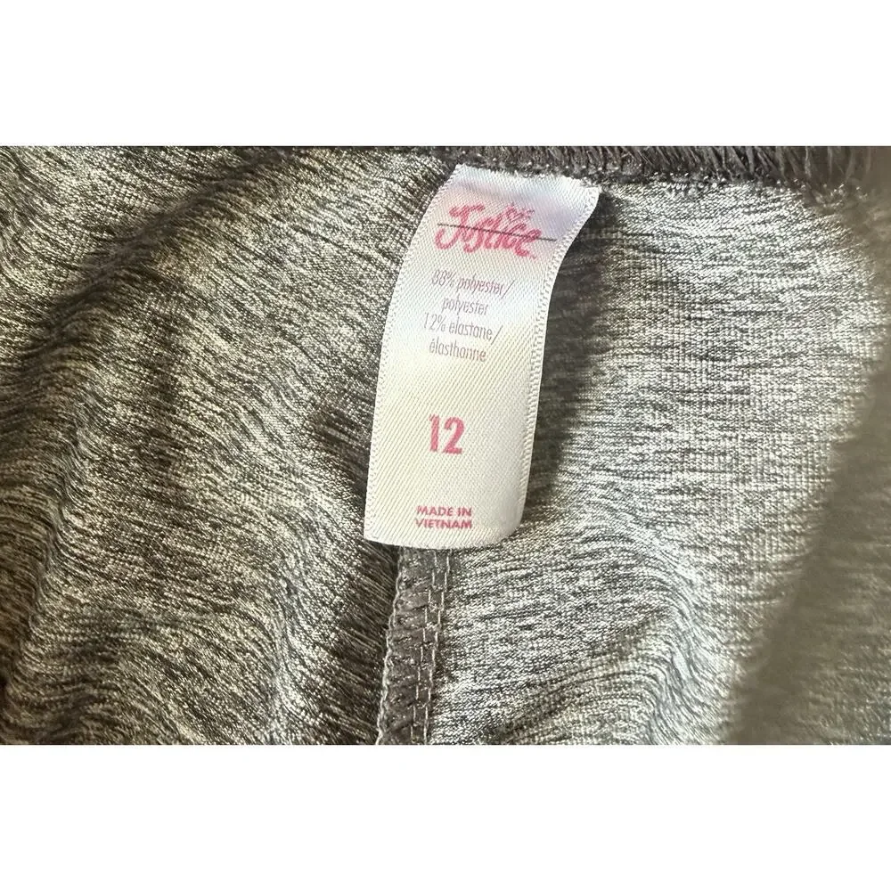 Justice Girls Jogger Pants Gray Size 12 Polyester Blend Drawstring Elastic Waist
